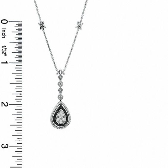 1/2 CT. T.w. Enhanced Black and White Diamond Pear-Shaped Pendant in Sterling Silver