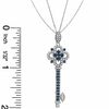 Thumbnail Image 1 of Blue Sapphire and Diamond Accent Key Pendant in Sterling Silver - 24"