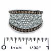 Thumbnail Image 3 of 3/4 CT. T.W. Champagne and White Diamond Concave Ring in 10K White Gold