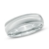 Thumbnail Image 0 of Men's 6.0mm Comfort Fit Milgrain Wedding Band in 14K White Gold