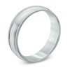 Thumbnail Image 1 of Men's 6.0mm Comfort Fit Milgrain Wedding Band in 14K White Gold