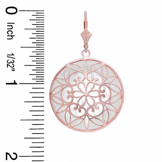 Mother-of-Pearl Leverback Earrings in 14K Rose Gold