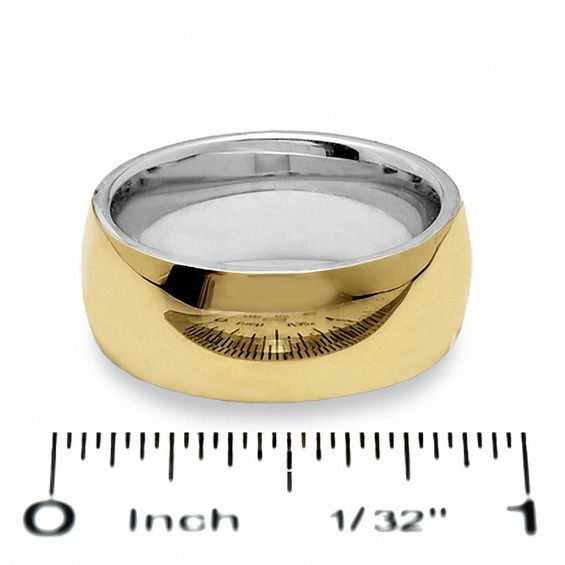 8.0mm Wedding Band in 14K Gold and Sterling Silver