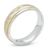Thumbnail Image 2 of 6.0mm Diamond-Cut X Band in Sterling Silver and 14K Gold