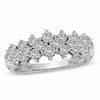 Thumbnail Image 0 of 1 CT. T.W. Diamond Cluster Pyramid Band in 10K White Gold