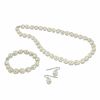 Thumbnail Image 0 of 9.0 - 10.0mm Baroque Cultured Freshwater Pearl Necklace, Bracelet and Drop Earrings Set in Sterling Silver