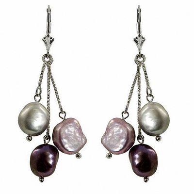 multiple pearl drop earrings