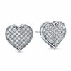 Thumbnail Image 0 of 1/5 CT. T.W. Diamond Micro-Pavé Heart Stud Earrings in 10K White Gold