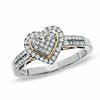 Thumbnail Image 0 of 1/3 CT. T.W. Diamond Pavé Heart Ring in 10K Two-Tone Gold