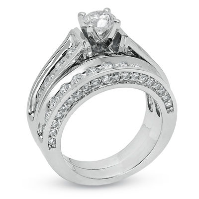 3 CT. T.W. Diamond Bridal Set in 14K White Gold Zales