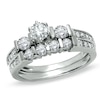Thumbnail Image 0 of 1 CT. T.W. Diamond Three Stone Bridal Set in 14K White Gold