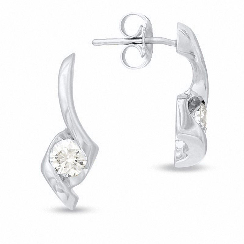 Main Image 1 of Sirena™ 1/2 CT. T.W. Diamond Solitaire Stud Earrings in 14K White Gold