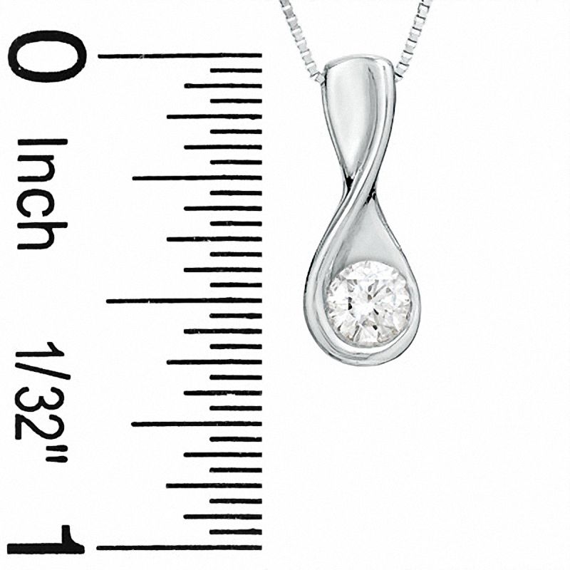 Main Image 2 of Sirena™ 1/3 CT. Diamond Solitaire Twist Pendant in 14K White Gold