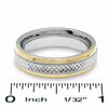 Thumbnail Image 1 of Men's 6.0mm Sparkle Center Band in Sterling Silver and 14K Gold