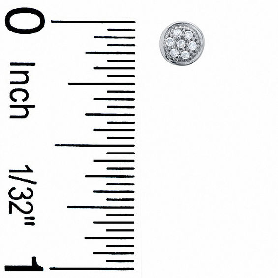 1/20 CT. T.w. Multi-Diamond Round Stud Earrings in 10K White Gold