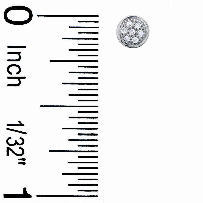 Main Image 2 of 1/20 CT. T.W. Multi-Diamond Round Stud Earrings in 10K White Gold