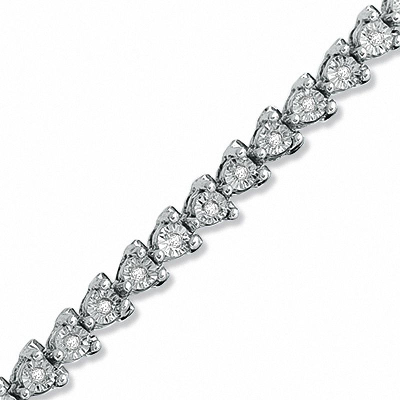 Main Image 1 of 1/4 CT. T.W. Diamond Line Bracelet in Sterling Silver