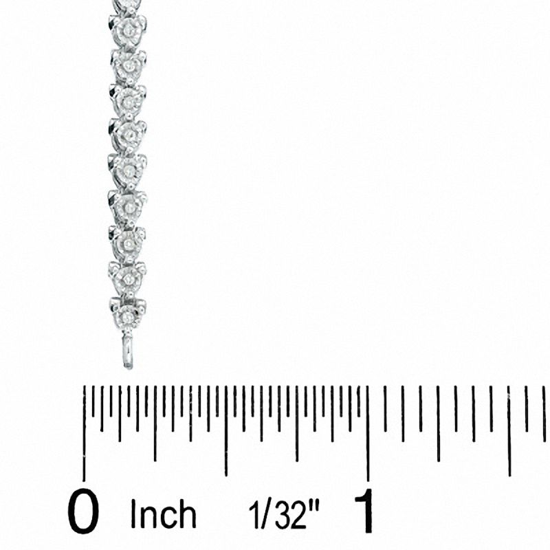 Main Image 3 of 1/4 CT. T.W. Diamond Line Bracelet in Sterling Silver
