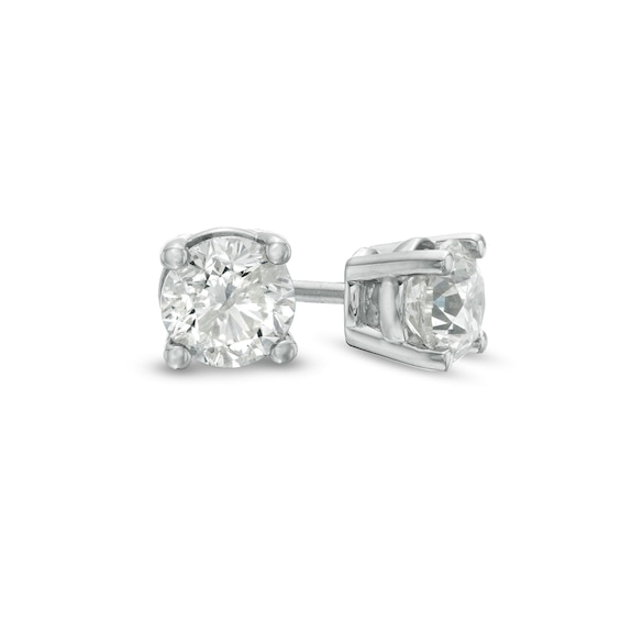 1-1/4 CT. T.w. Diamond Solitaire Stud Earrings in 14K White Gold