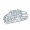 Thumbnail Image 1 of 1-1/4 CT. T.W. Composite Princess-Cut Diamond Ring in 14K White Gold