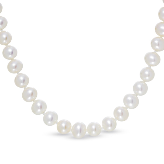 5.0-6.0mm Freshwater Cultured Pearl Strand with 14K Gold Clasp -16"