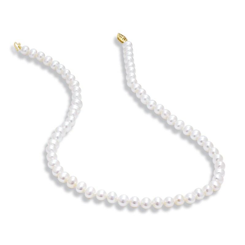 Main Image 2 of 5.0-6.0mm Freshwater Cultured Pearl Strand with 14K Gold Clasp -16"
