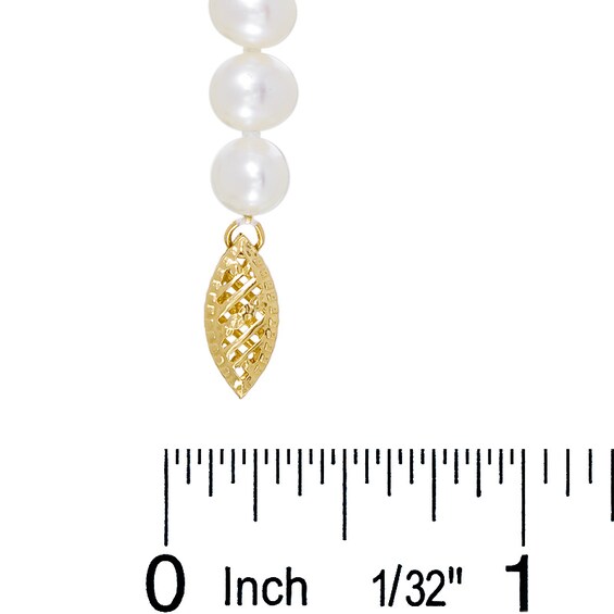 5.0-6.0mm Freshwater Cultured Pearl Strand with 14K Gold Clasp -16"