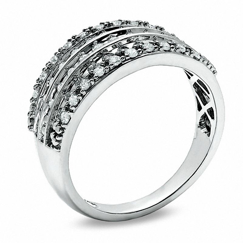 Main Image 2 of 1/2 CT. T.W. Diamond Five Row Anniversary Band in 10K White Gold