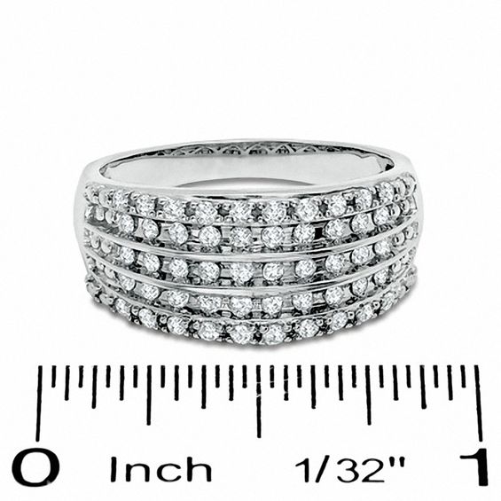 1/2 CT. T.w. Diamond Five Row Anniversary Band in 10K White Gold