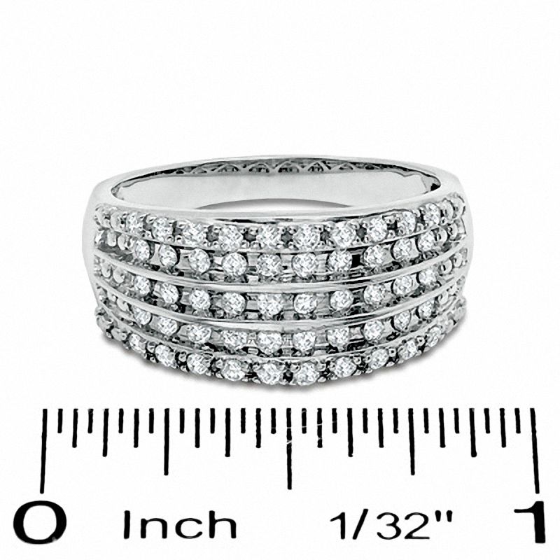 Main Image 3 of 1/2 CT. T.W. Diamond Five Row Anniversary Band in 10K White Gold