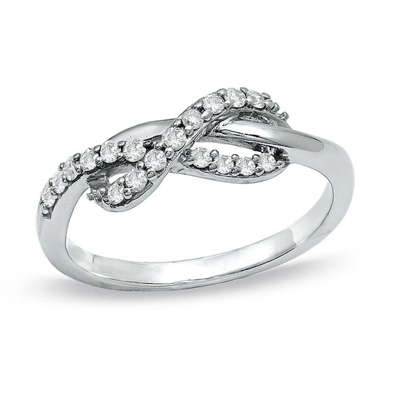 1/4 CT. T.w. Diamond Infinity Ring in 10K White Gold
