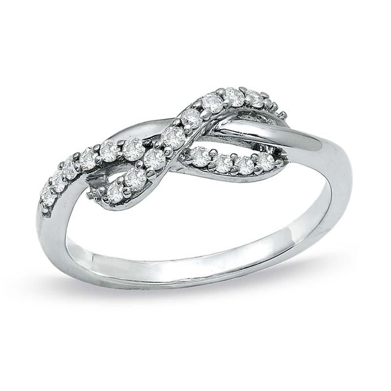 1/4 CT. T.W. Diamond Infinity Ring in 10K White Gold