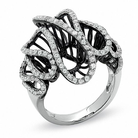 7/8 CT. T.w. Diamond Fashion Ring in 14K White Gold