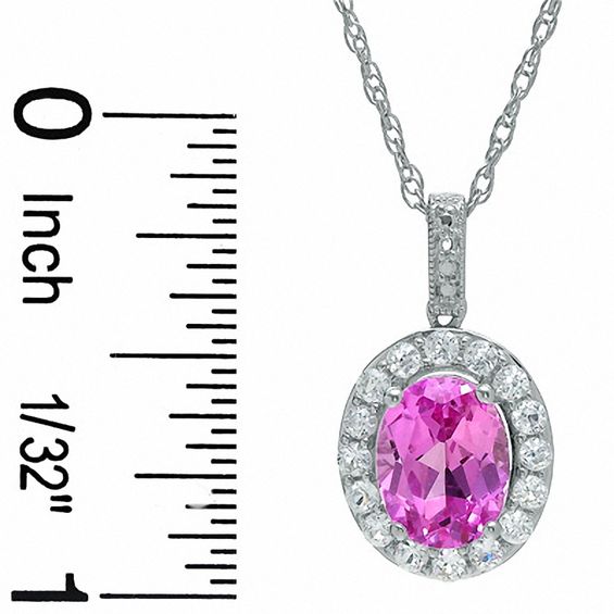 Oval Lab-Created Pink and White Sapphire Pendant and Ring Set in Sterling Silver