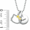Thumbnail Image 1 of Hello Kitty® 35th Anniversary Sterling Silver "Happy" Pendant with White Sapphires and Diamond Accent