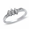 Thumbnail Image 0 of 1/15 CT. T.W. Diamond Marquise Cluster Promise Ring in 10K White Gold