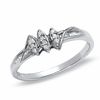 Thumbnail Image 1 of 1/15 CT. T.W. Diamond Marquise Cluster Promise Ring in 10K White Gold
