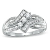 Thumbnail Image 0 of 1/2 CT. T.W. Diamond Bypass Three Stone Ring in 10K White Gold