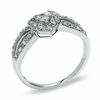 Thumbnail Image 1 of 1/6 CT. T.W. Diamond Heart Split Shank Promise Ring in 10K White Gold