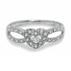 Thumbnail Image 2 of 1/6 CT. T.W. Diamond Heart Split Shank Promise Ring in 10K White Gold