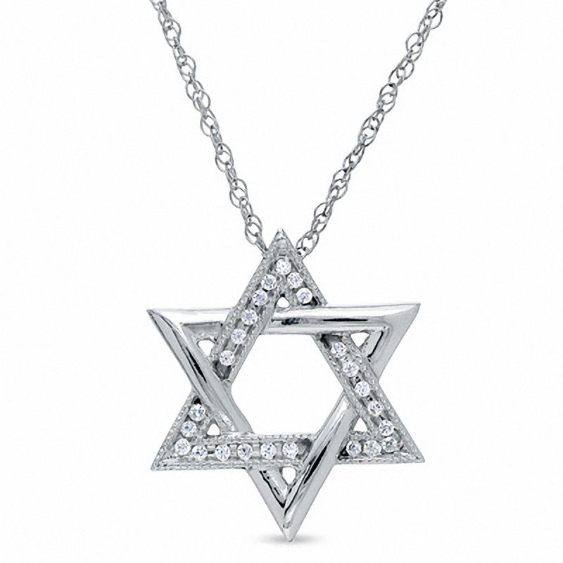 Diamond Accent Star of David Pendant in Sterling Silver