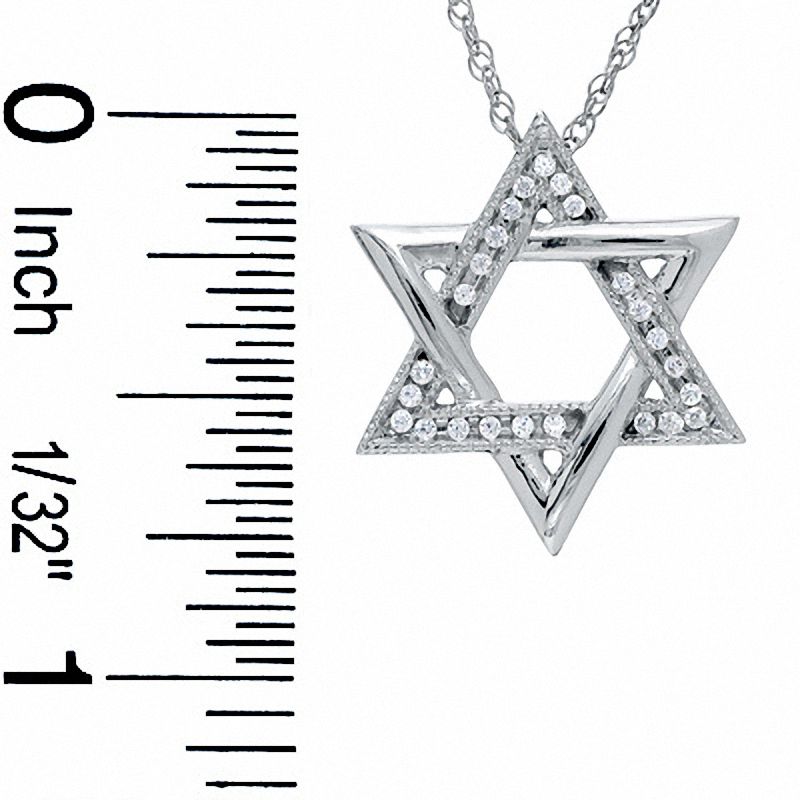 Diamond Accent Star of David Pendant in Sterling Silver