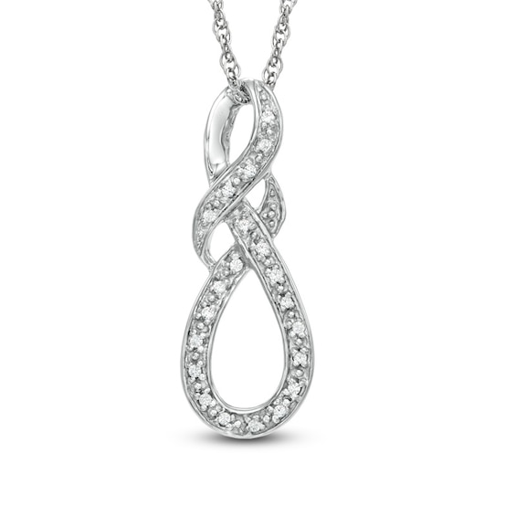 Diamond Accent Knotted Swirl Pendant in Sterling Silver