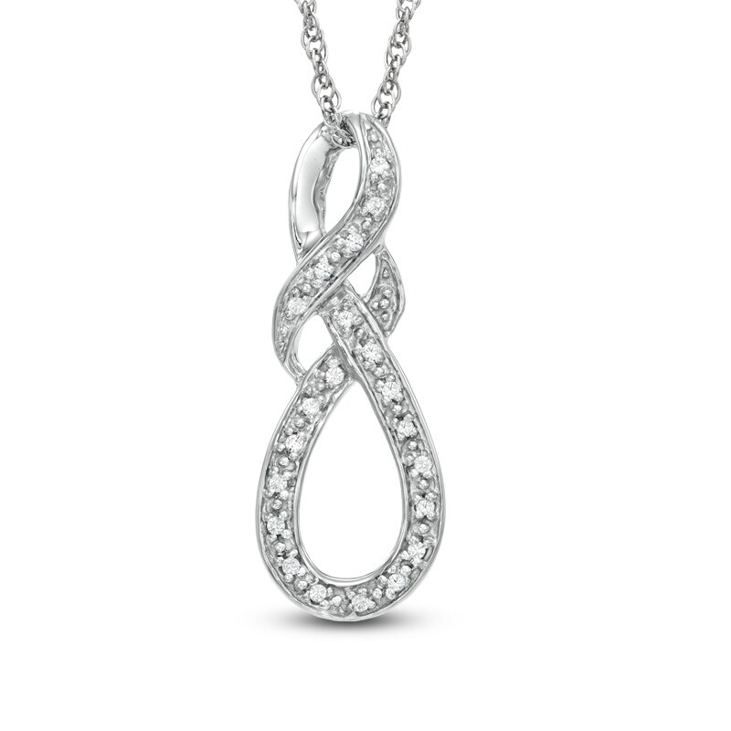 Main Image 1 of Diamond Accent Knotted Swirl Pendant in Sterling Silver