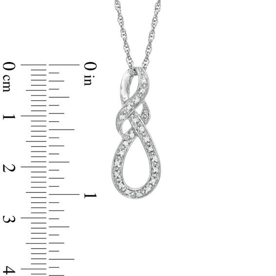 Diamond Accent Knotted Swirl Pendant in Sterling Silver