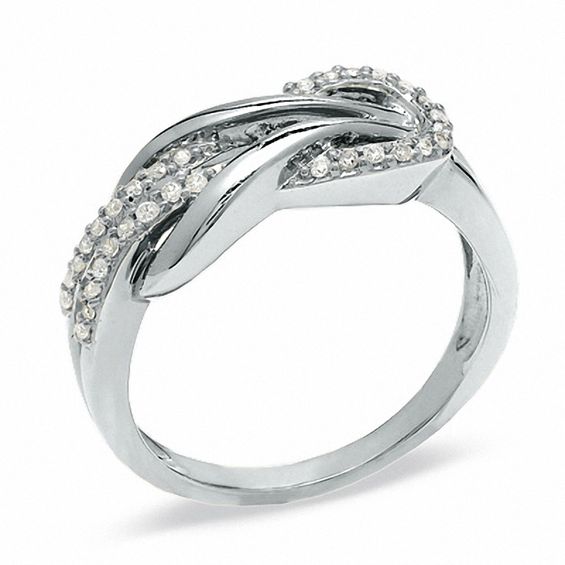 1/6 CT. T.w. Diamond Knot Band in Sterling Silver