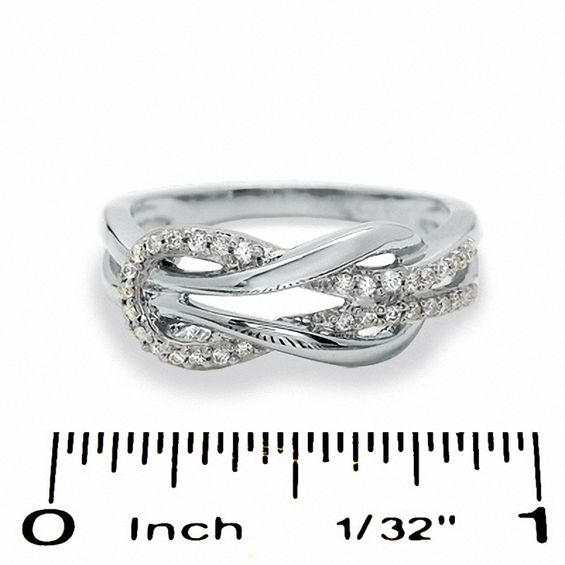 1/6 CT. T.w. Diamond Knot Band in Sterling Silver