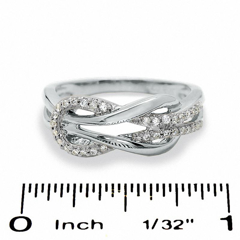 Main Image 3 of 1/6 CT. T.W. Diamond Knot Band in Sterling Silver