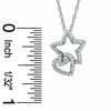 Thumbnail Image 1 of 1/5 CT. T.W. Diamond Heart and Star Pendant in Sterling Silver
