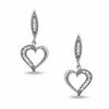 Thumbnail Image 1 of Diamond Accent Heart Dangle Earrings in 10K White Gold